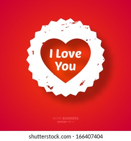 Happy Valentines Day Card Design. 14 February. I Love You. Vector