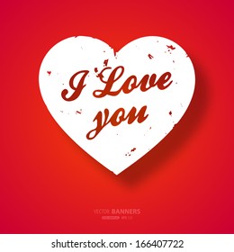 Happy Valentines Day Card Design. 14 February. I Love You. Vector