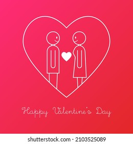 Happy Valentine's Day. Valentine's Day Card design. Flat design vector illustration.