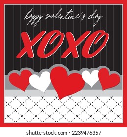 Happy valentine's day card design with text and heart