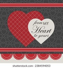 Happy valentine's day card design with hearts and lettering