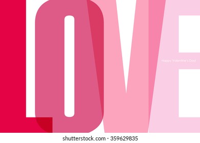 Happy Valentine's Day card design. Vector inscription LOVE. 14 February card.
