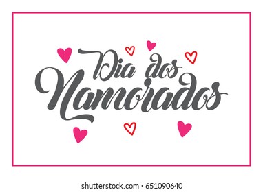 Happy Valentines Day card (Dia dos namorados), lettering design