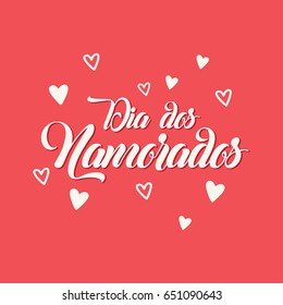 Happy Valentines Day card (Dia dos namorados), lettering design