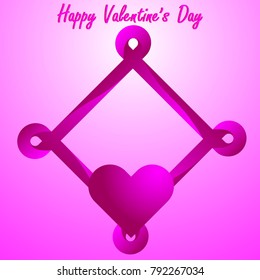 Happy valentine's day card. Empty space for your text. Vector illustration