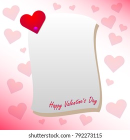 Happy valentine's day card. Empty space for your text. Vector illustration