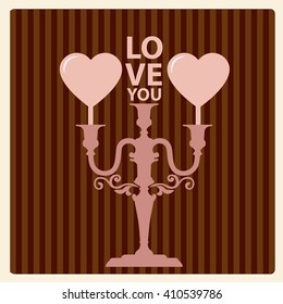 Happy Valentines day card, Font Type Vector Illustration.