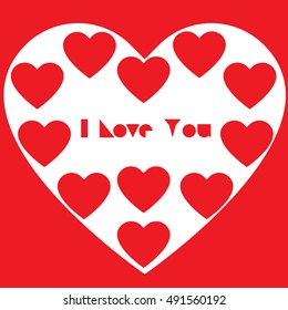 Happy Valentines day card, Font Type Vector Illustration.