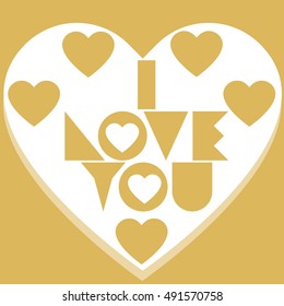 Happy Valentines day card, Font Type Vector Illustration.