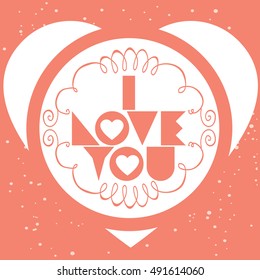 Happy Valentines day card, Font Type Vector Illustration.