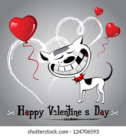 happy valentine's day card with a funny dog