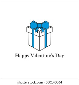 Happy Valentine's Day card with gift box