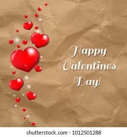 Happy Valentines Day Card With Gradient Mesh, Vector Illustration