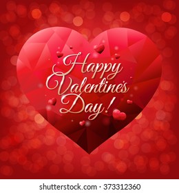 Happy Valentines Day Card With Gradient Mesh, Vector Illustration