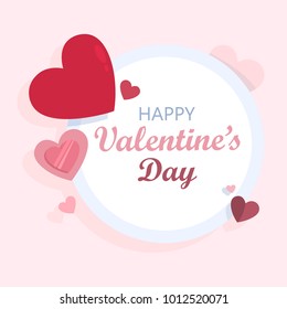 Happy valentines day card for greeting with hearts.