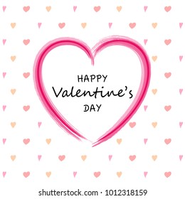 Happy Valentine's Day - card with hand drawn hearts. Vector.
