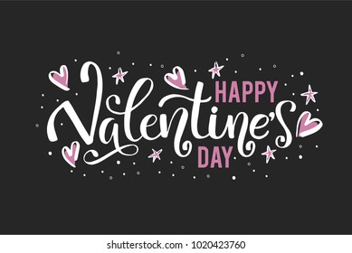 Happy Valentine's Day Card, hand drawn design elements, gifts, wallpapers, Valentines Day, invitation, wedding card, love quote for design, typography, valentines day hand lettering, vector banner