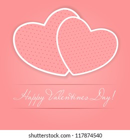 Happy Valentines Day card with heart. Vector illustration