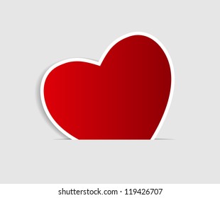 Happy Valentines Day card with heart. Vector illustration