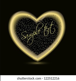 Happy Valentines Day card with heart. Vector illustration
