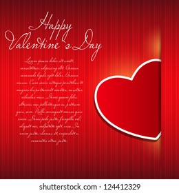 Happy Valentines Day card with heart. Vector illustration