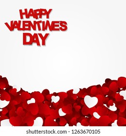 Happy Valentines Day Card with Heart. Vector Illustration EPS10