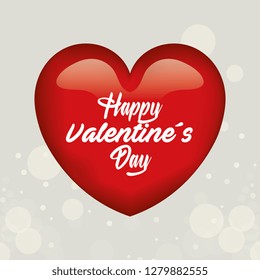 happy valentines day card with heart