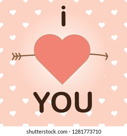 Happy Valentines day card with heart and background pattern  heart , Vector , illustrator