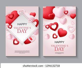 Happy Valentines Day Card with Heart. Vector Illustration eps10