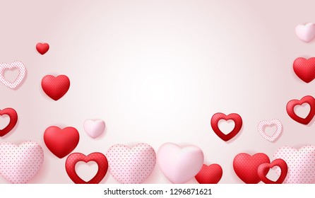 Happy Valentines Day Card with Heart. Vector Illustration eps10