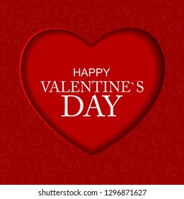 Happy Valentines Day Card with Heart. Vector Illustration eps10