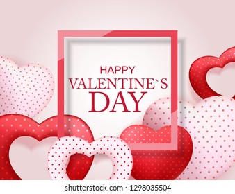 Happy Valentines Day Card with Heart. Vector Illustration eps10