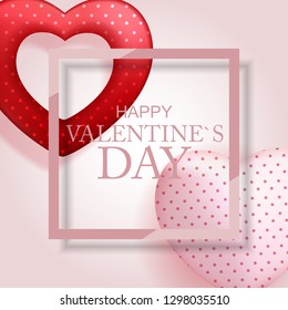 Happy Valentines Day Card with Heart. Vector Illustration eps10