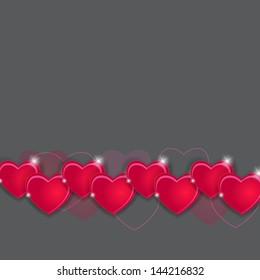 Happy Valentines Day card with heart. Vector illustration