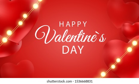 Happy Valentines Day Card with Heart. Vector Illustration eps10