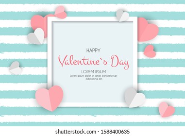 Happy Valentines Day Card with Heart. Vector Illustration eps10