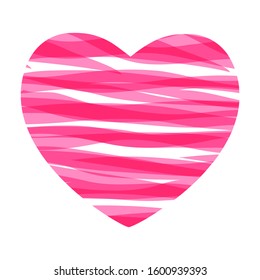 Happy Valentines Day Card with Heart and Zebra Pattern. Vector Illustration eps10