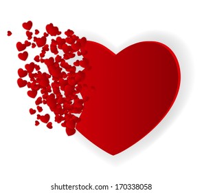 Happy Valentines Day Card with Heart. Vector Illustration