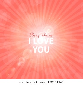 Happy Valentines Day Card with Heart. Vector Illustration