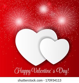 Happy Valentines Day Card with Heart. Vector Illustration