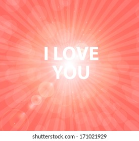 Happy Valentines Day Card with Heart. Vector Illustration