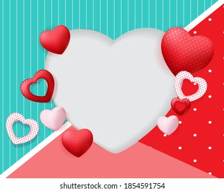 Happy Valentines Day Card with Heart. Vector Illustration eps10
