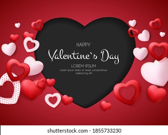 Happy Valentines Day Card with Heart. Vector Illustration eps10
