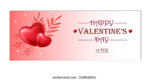 Happy Valentines day card with heart
