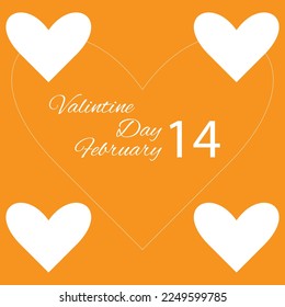 Happy Valentines Day Card with Heart. Vector eps10 