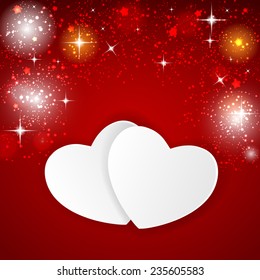 Happy Valentines Day Card with Heart. Vector Illustration 