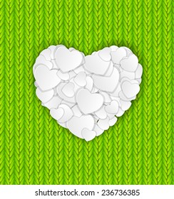 Happy Valentines Day Card with Heart. Vector Illustration 