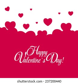 Happy Valentines Day Card with Heart. Vector Illustration. EPS10