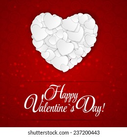 Happy Valentines Day Card with Heart. Vector Illustration. EPS10