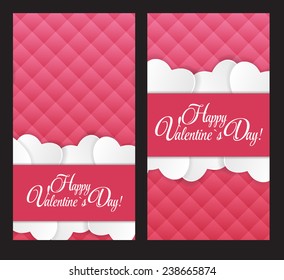 Happy Valentines Day Card with Heart. Vector Illustration 